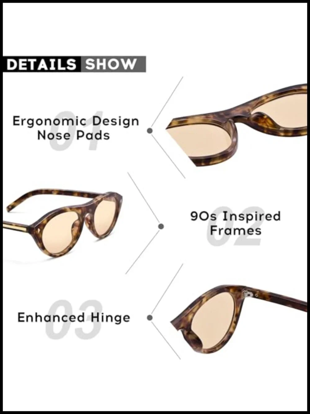 Retro Oval Cat Eye Sunglasses with UV400 Protection for Women
